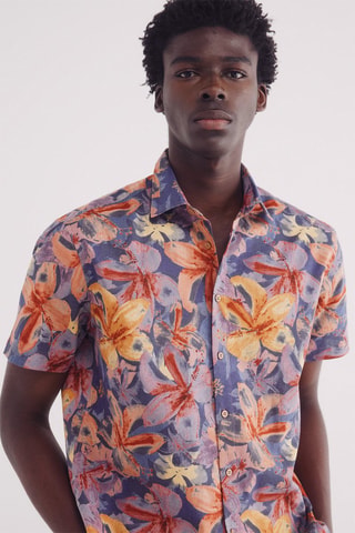 Camicia in lino - Blu