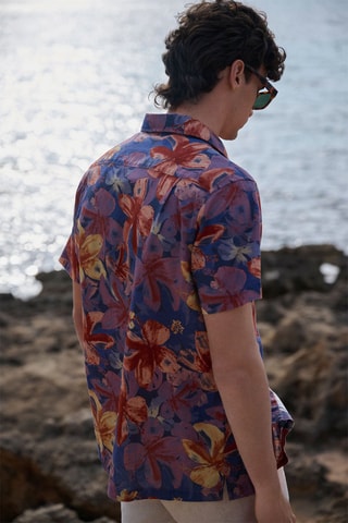 Camicia in lino - Blu