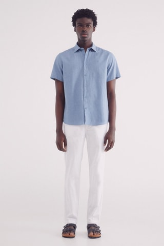 Camicia in lino - Cobalto