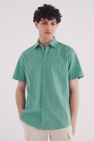 Camicia in lino - Verde chiaro