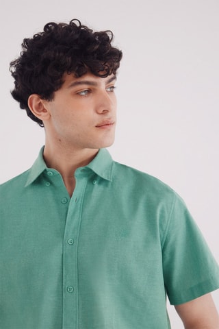 Camicia in lino - Verde chiaro
