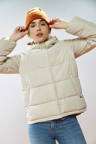 Piumino con cappuccio - Beige