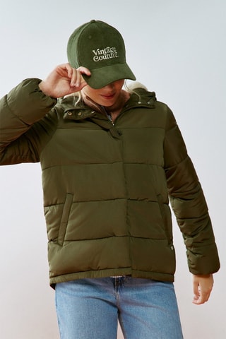 Piumino con cappuccio - Verde