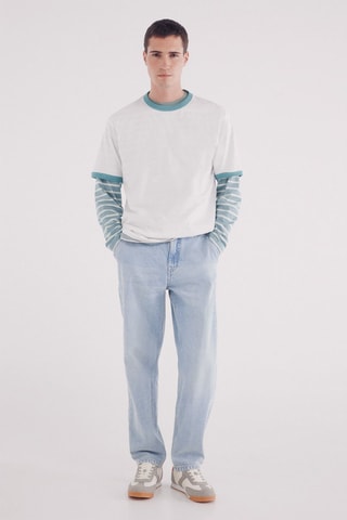 T-shirt - Avorio e celeste