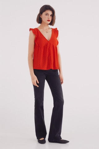 Blusa in sangallo - Rosso