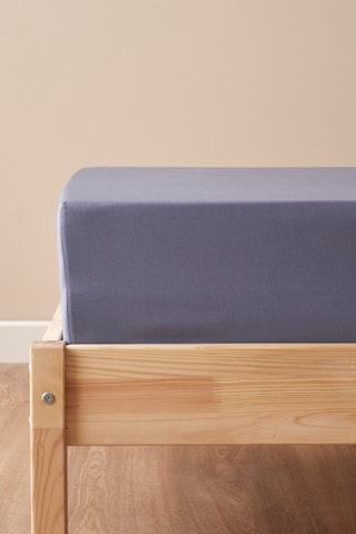 Drap-housse en coton - 57 fils/cm² - Bleu