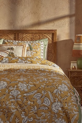 Parure de couette en coton - 57 fils/cm² - Moutarde
