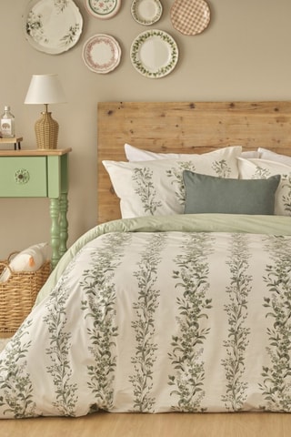 Parure de couette en coton renforcé - 57 fils/cm² - Vert