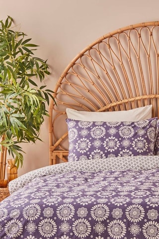Parure de couette en coton renforcé - 57 fils/cm² - Violet
