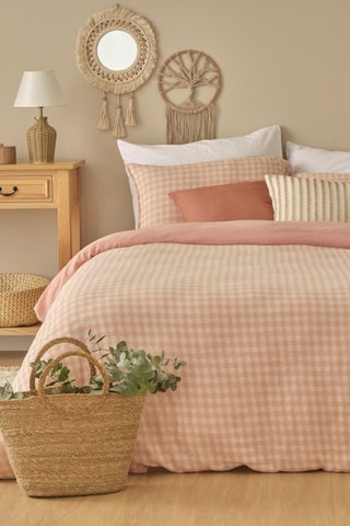 Parure de couette en coton - 57 fils/cm² - Rose