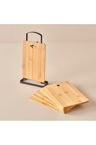 6 planches à découper en bambou - 16 x 5 x 30 cm