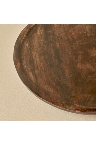 Assiette décorative en manguier - Marron - 25 x 25 x 1,5 cm