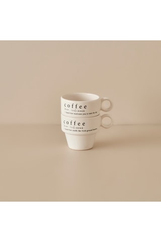 2 tasses à café en céramique - 10,5 cl