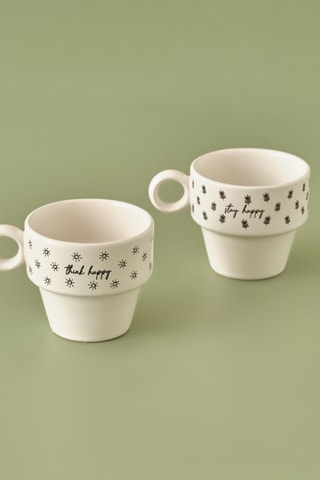 2 tasses à café en céramique - 105 ml