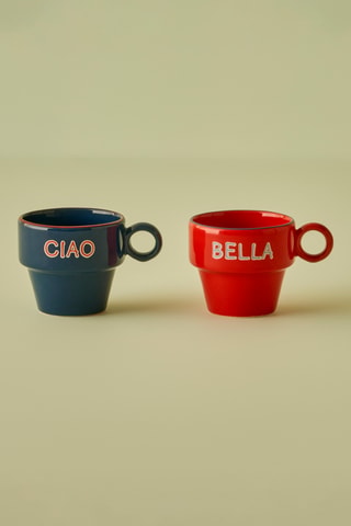 2 tasses à café en céramique - 105 ml