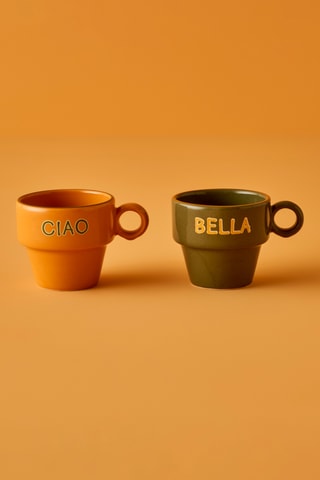 2 tasses à café en céramique - 105 ml
