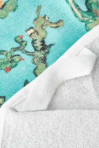 2 torchons - Turquoise et blanc