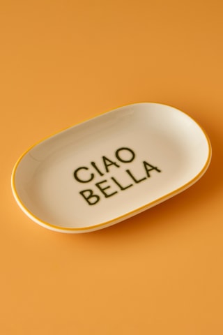 Plat de service en porcelaine - 18 x 11 cm