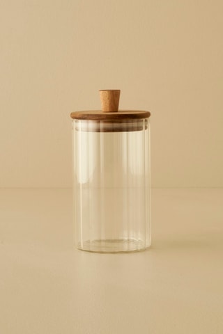 Boîte de conservation en verre borosilicate et bois d'acacia - 73 ml