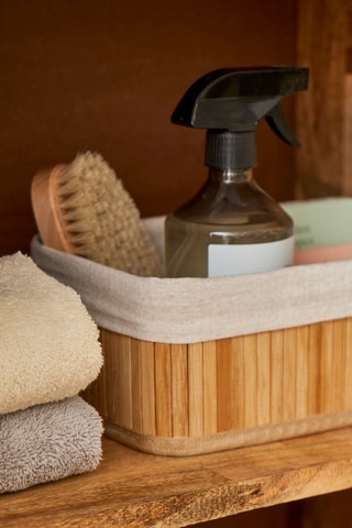 Boîte organiseur en bambou - 37 x 26 x 15 cm - Naturel