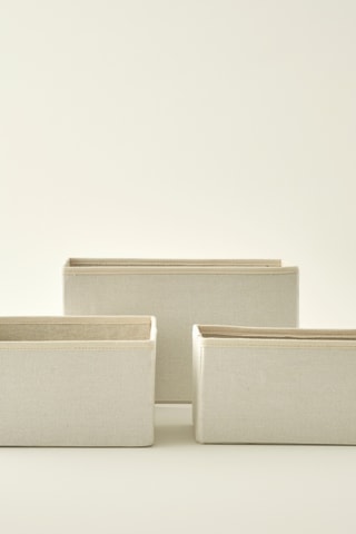 Panier organiseur pliable Ella - 28 x 13 x 13 cm - Beige