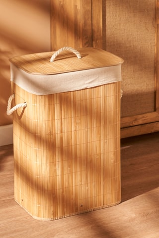 Panier à linge en bambou - 40 x 30 x 61 cm - Naturel