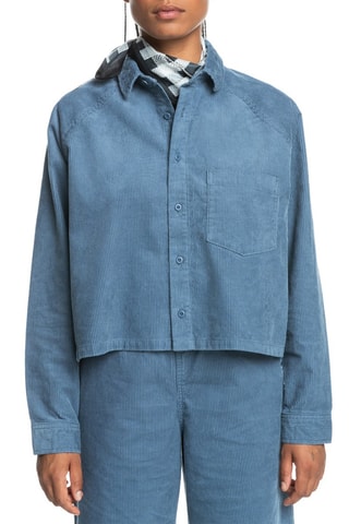 Chemisier en velours Uni - Bleu pétrole - Quiksilver