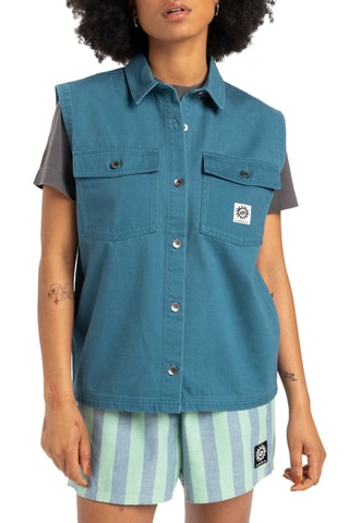 Surchemise en coton biologique Jolk - Bleu pétrole - Quiksilver