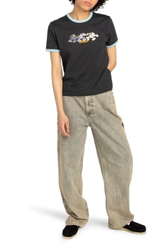T-shirt regular en coton biologique Second Nature Ringer W - Noir - Element