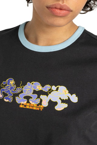 T-shirt regular en coton biologique Second Nature Ringer W - Noir - Element