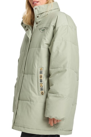 Piumino lungo con cappuccio - Verde acqua - Billabong