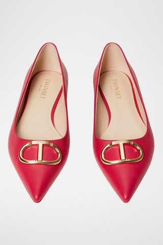 Geitenleren Ballerina's - Fuchsia - Twin Set