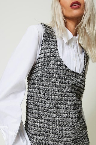 Rechte Tweed Jurk - Grijs - Twin Set