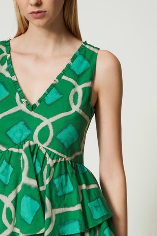 Jurk met Ruches - Groen - Twin Set