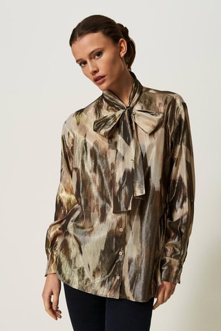 Top - Bruin en Beige - Twin Set