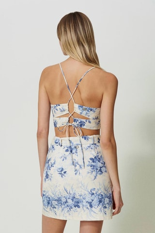 Rechte Linnen Rok Hoge Taille - Wit - Twin Set