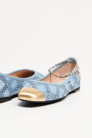 Ballerines en jean - Ciel