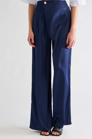 Pantalon taille haute - Bleu marine
