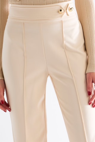 Pantalon taille haute - Beige