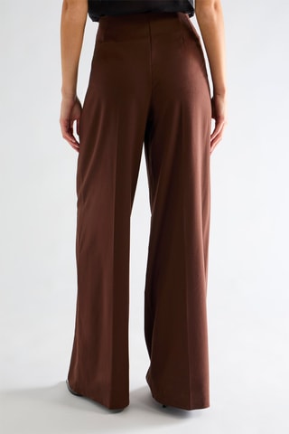 Pantalon taille haute - Marron foncé