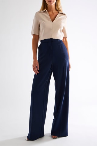 Pantalon taille haute - Bleu nuit
