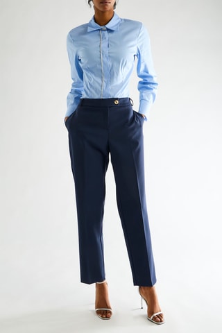 Pantalon taille haute - Bleu foncé