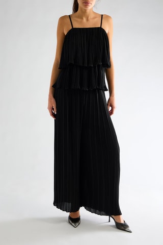 Pantalon plissé taille haute - Noir