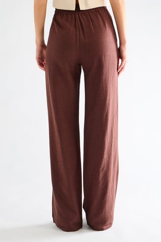 Pantalon taille haute - Marron foncé