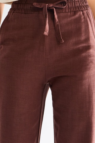 Pantalon taille haute - Marron foncé