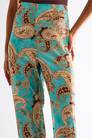 Pantalon taille haute - Vert d'eau