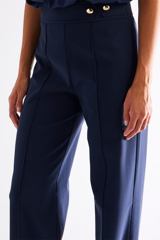 Pantalon taille haute - Bleu marine