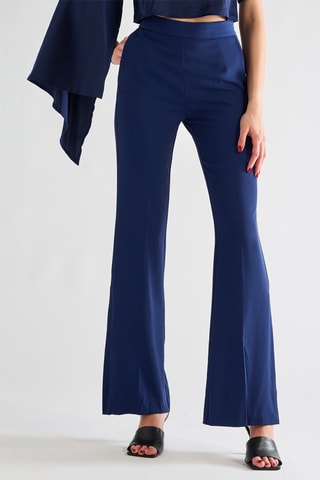 Pantalon taille haute - Bleu marine