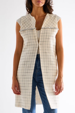 Veste longue sans manches - Blanc