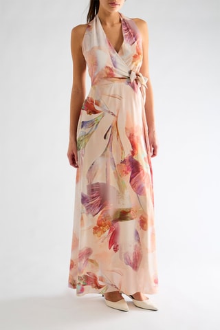 Robe longue - Rose et camel